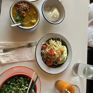 Yellow Curry Papaya Salad Boat Noodle Thai Iced Tea