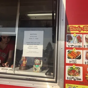a woman at a food truck