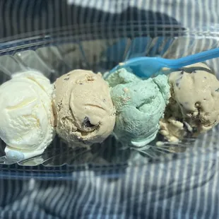 Vanilla, Buckeye Fever, Mint Cookies &amp; Cream, Mocha Chip