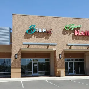 the entrance to a nail salon