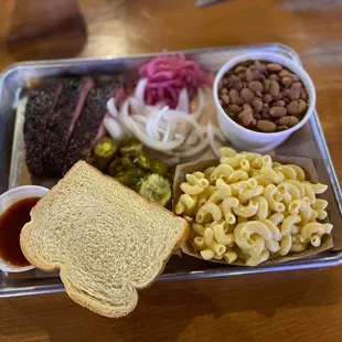 a tray of food