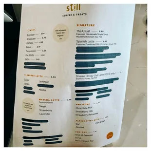 menu