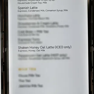 Soft Opening Menu