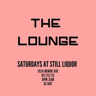 The Lounge is every Saturday