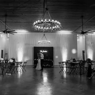 Inside with uplighting for a private dance