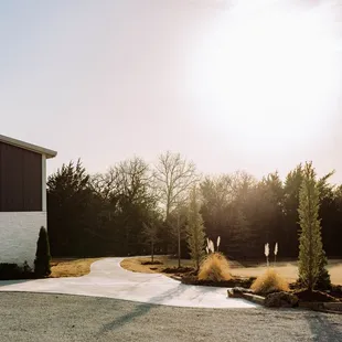 Just to side of venue