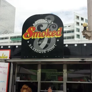 a woman ordering food