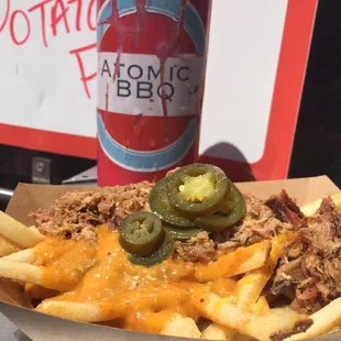 Green chile queso fries with pork, get in my mouth!!!