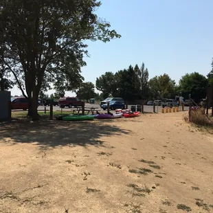 Top of the road and the parking lot