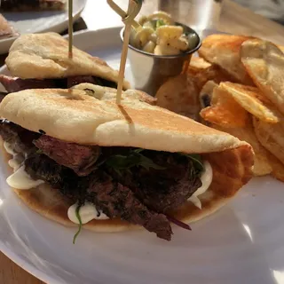 Steak and Blue Pita Sandwich