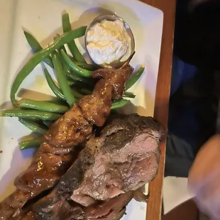 Prime rib and steak skewers
