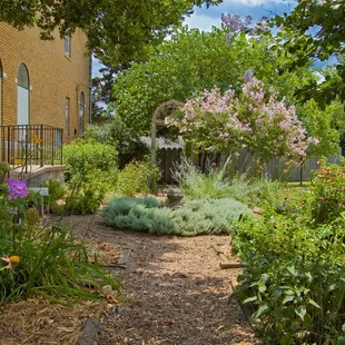 Sheerar Heritage Garden to the west of the Sheerar Center. Maintained by the Late Bloomers Garden Club.
