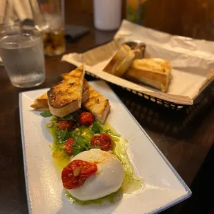 Burrata, grilled cheese
