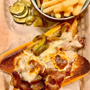 Stilly Cheesesteak Sandwich and Shrimp Chips