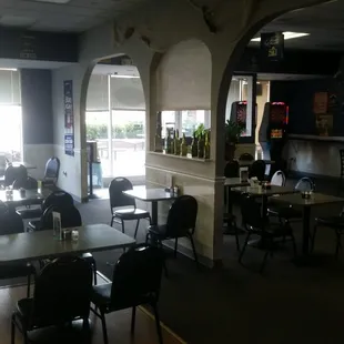 Right side of the restaurant from the stage