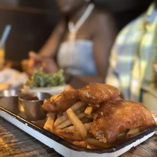 food, fish and chips