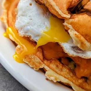 Chicken and waffle-wich