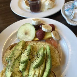 Pancakes and avacado toast