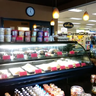 a display of coffee and pastries