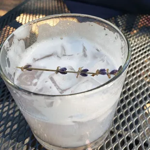 Lavender Haze Cocktail on the rocks