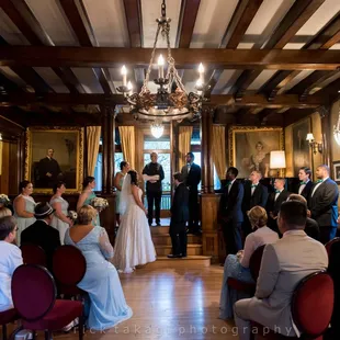 I have shot weddings in front of the fireplace and on the steps, both looks so good.