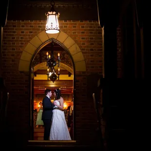 First dance. I love this doorway for taking photos of the newlyweds!