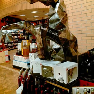 a display of bottles of wine
