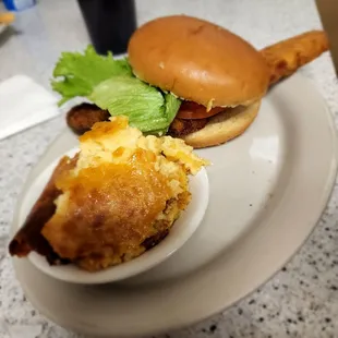 Corn pudding and rockfish