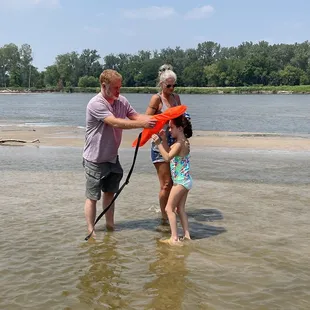 In the middle of the Platte River!