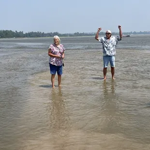 On the sandbar!