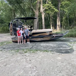 Happy family after the ride