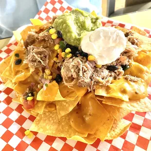 Pulled pork nachos, tasty $18 was bigger than pic looks.