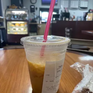 iced almond milk latte
