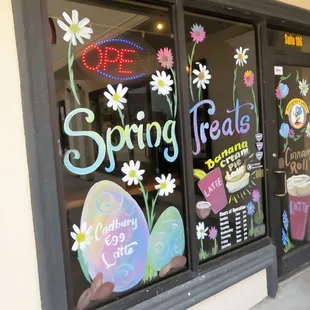 the window of a coffee shop