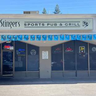 picture of the storefront, taken from the parking lot