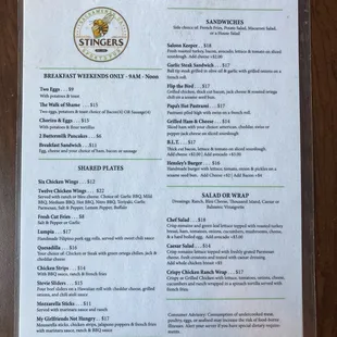picture of the menu w/ prices (May 2024)