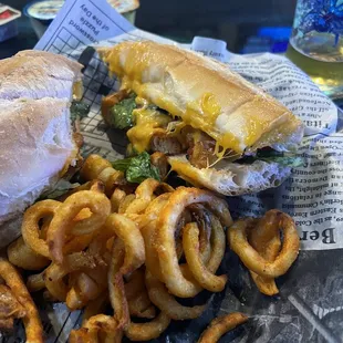 Chicken tender sandwich with fries (ask for fries well done)