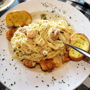 Shrimp Nicole topped with Fried Shrimp