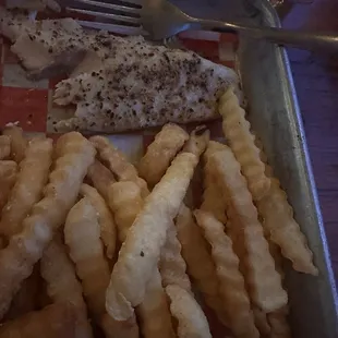 Redfish and fries, sorry I ate half before I thought to take a photo - that good!