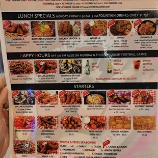 The menu