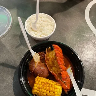 Lobster meal and rice