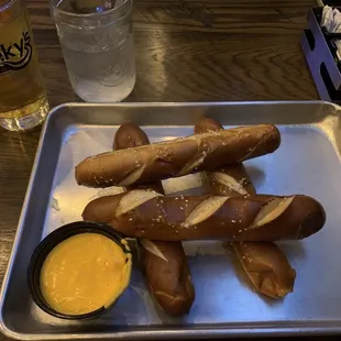 Pretzels with beer cheese