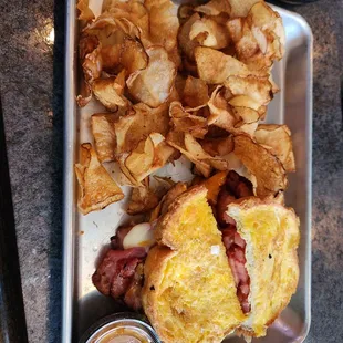 Butler Street Buster with side of chips and Awesome sauce