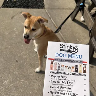 Dog menu