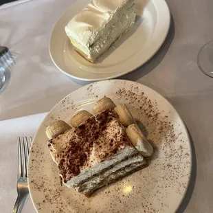 Tiramisu and ricotta cheesecake