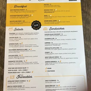 Food menu