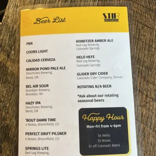 Beer list