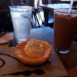 Iced El Toro mocha and hazelnut vanilla cheesecake