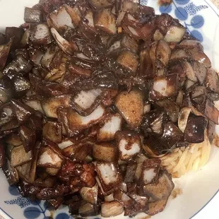 a plate of food on a counter
