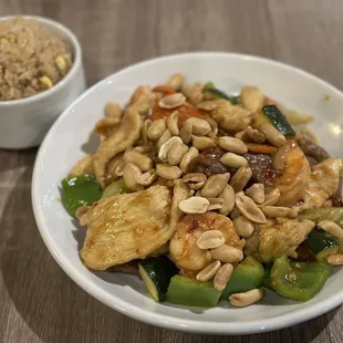 Kung Pao Trio with Fried Rice